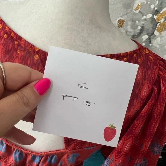 Lucky Brand | Red and Blue Patterned Women's Top - Picture 6 of 8